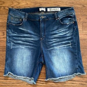 Plus Size Denim Bermuda Shorts